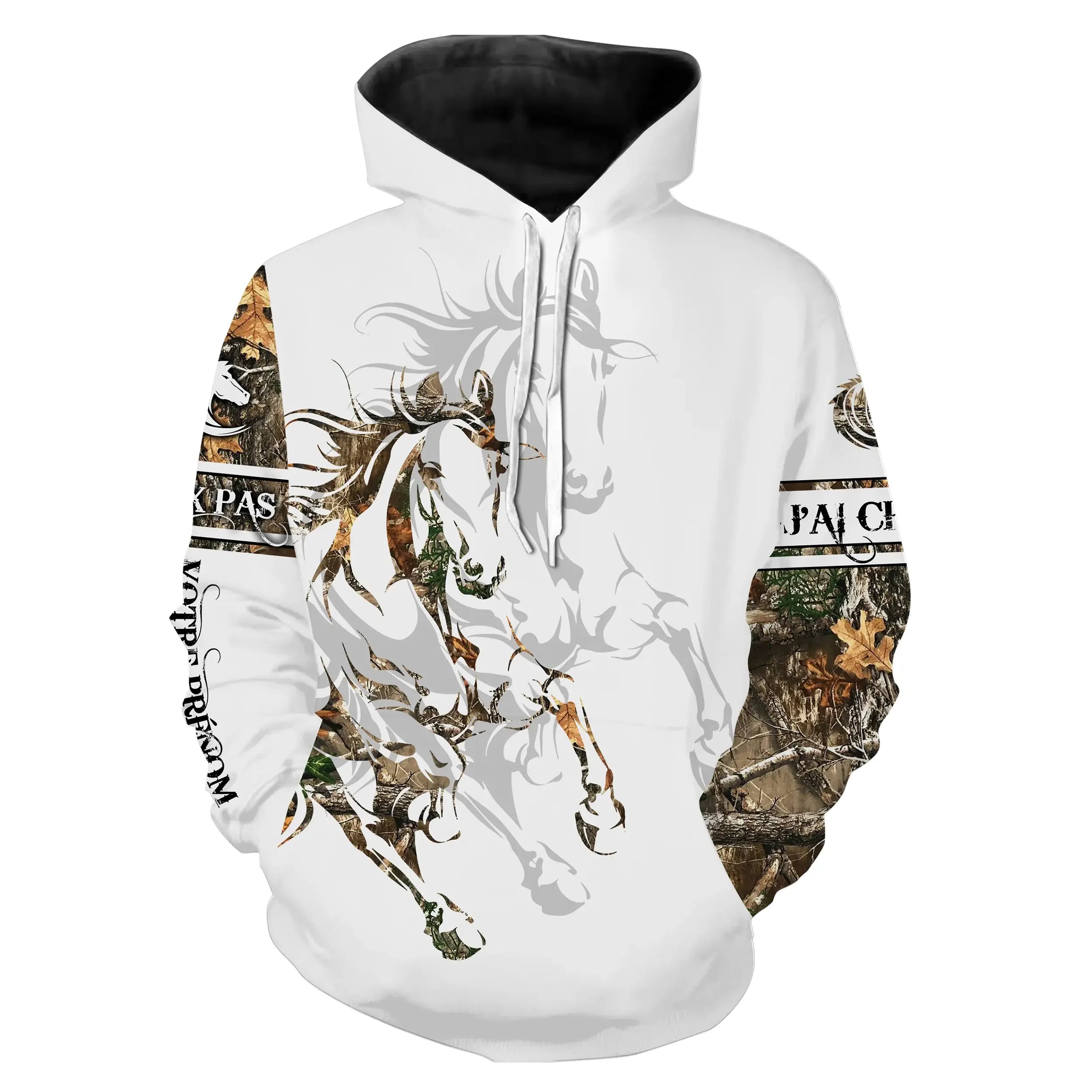 Amoureux des Chevaux, Tatouage, Camouflage, 3D All-Over Imprimé Shirt Personnalisé, Cadeau Chevaux Passion, J'peux Pas, J'ai Che