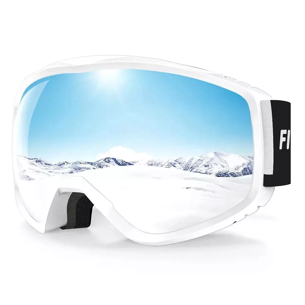 Ashore Ski Shop Adult Ski Goggles OTG - Wear Glasses Ski Goggles for Men and Women Anti-fog 100% Anti UV Line Wide Field of 180°