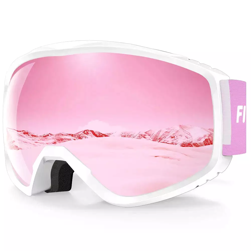 Ashore Ski Shop Adult Ski Goggles OTG - Wear Glasses Ski Goggles for Men and Women Anti-fog 100% Anti UV Line Wide Field of 180°