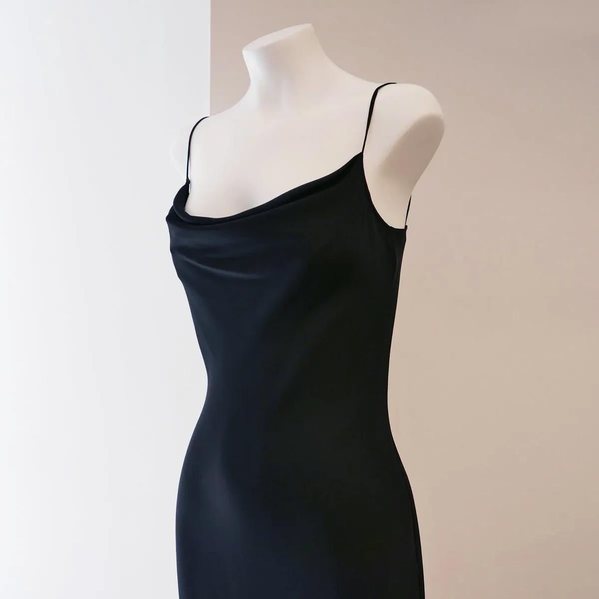 Bias Slip Dress - Black