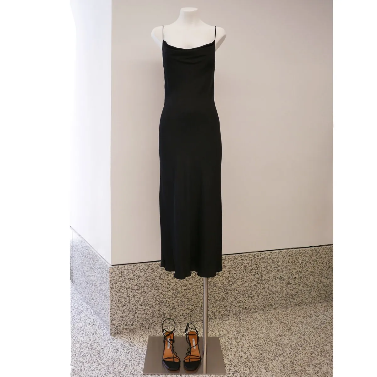 Bias Slip Dress - Black