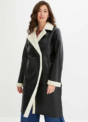 bonprix Faux Leather Coat