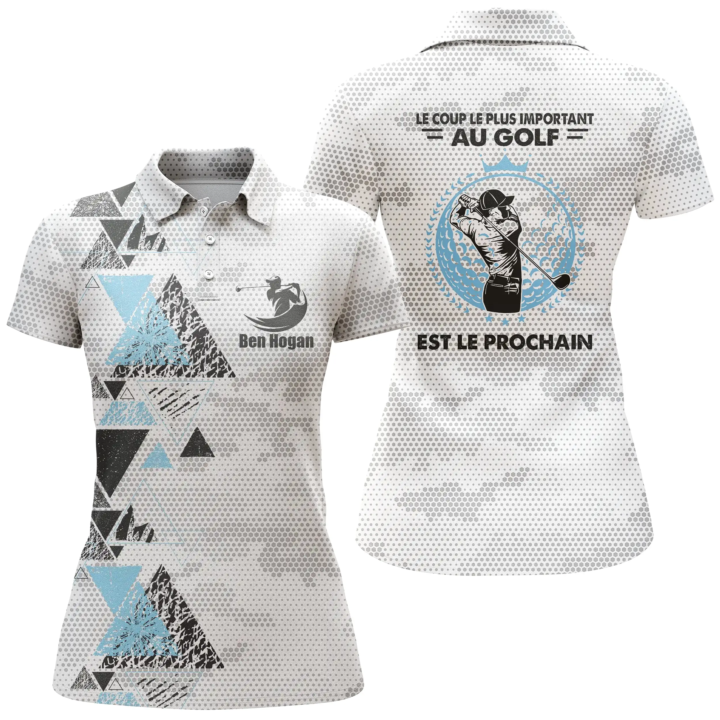 Cadeau Original Golfeur Golfeuse, Polo de Sport Personnalisé Homme Femme, Polo à Séchage Rapide, Le Coup Le Plus Important Au Go