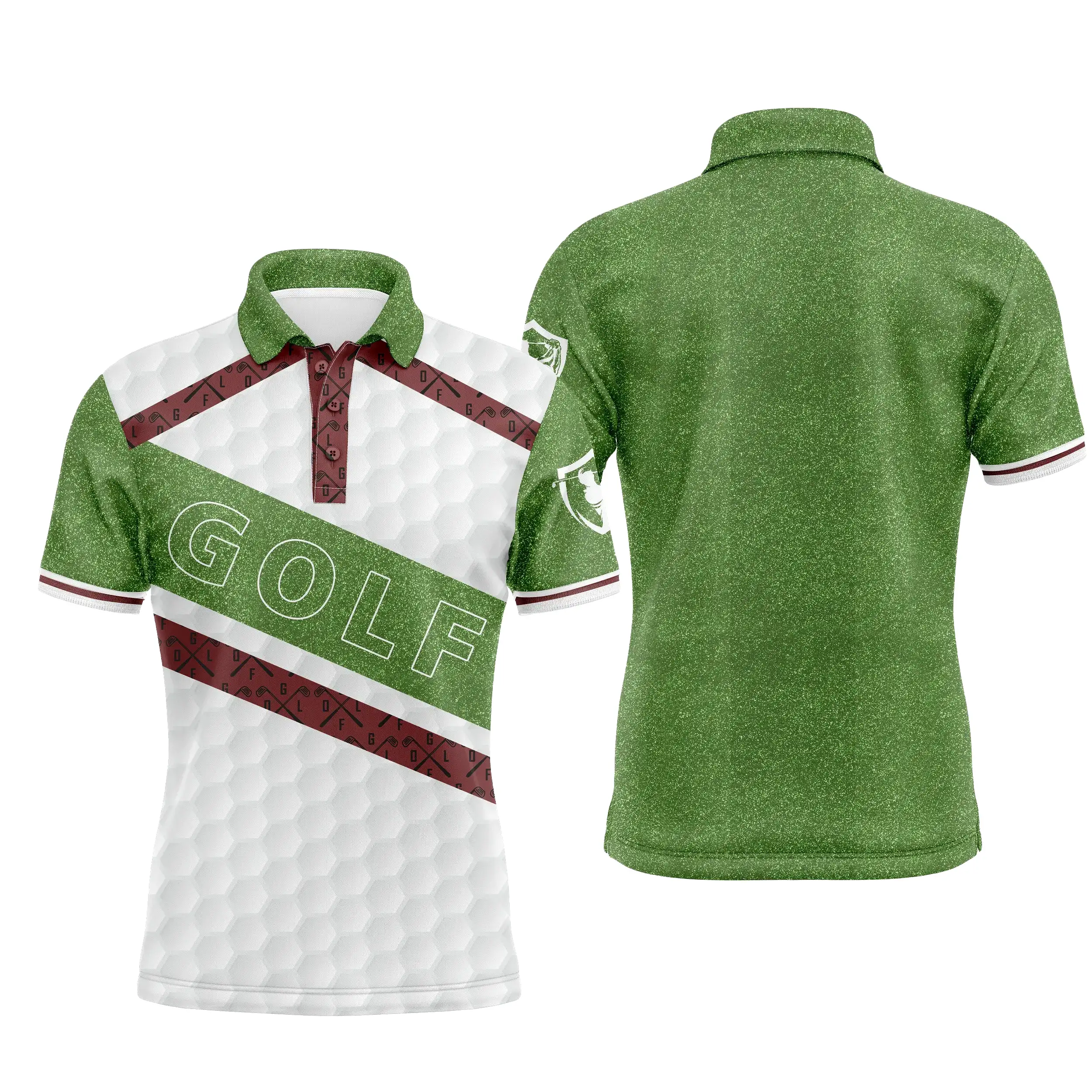 Cadeau Original Personnalisé Golfeur, Polo de Sport Homme Femme, Polo à Séchage Rapide, Impression Parcours de golf, Club de Gol