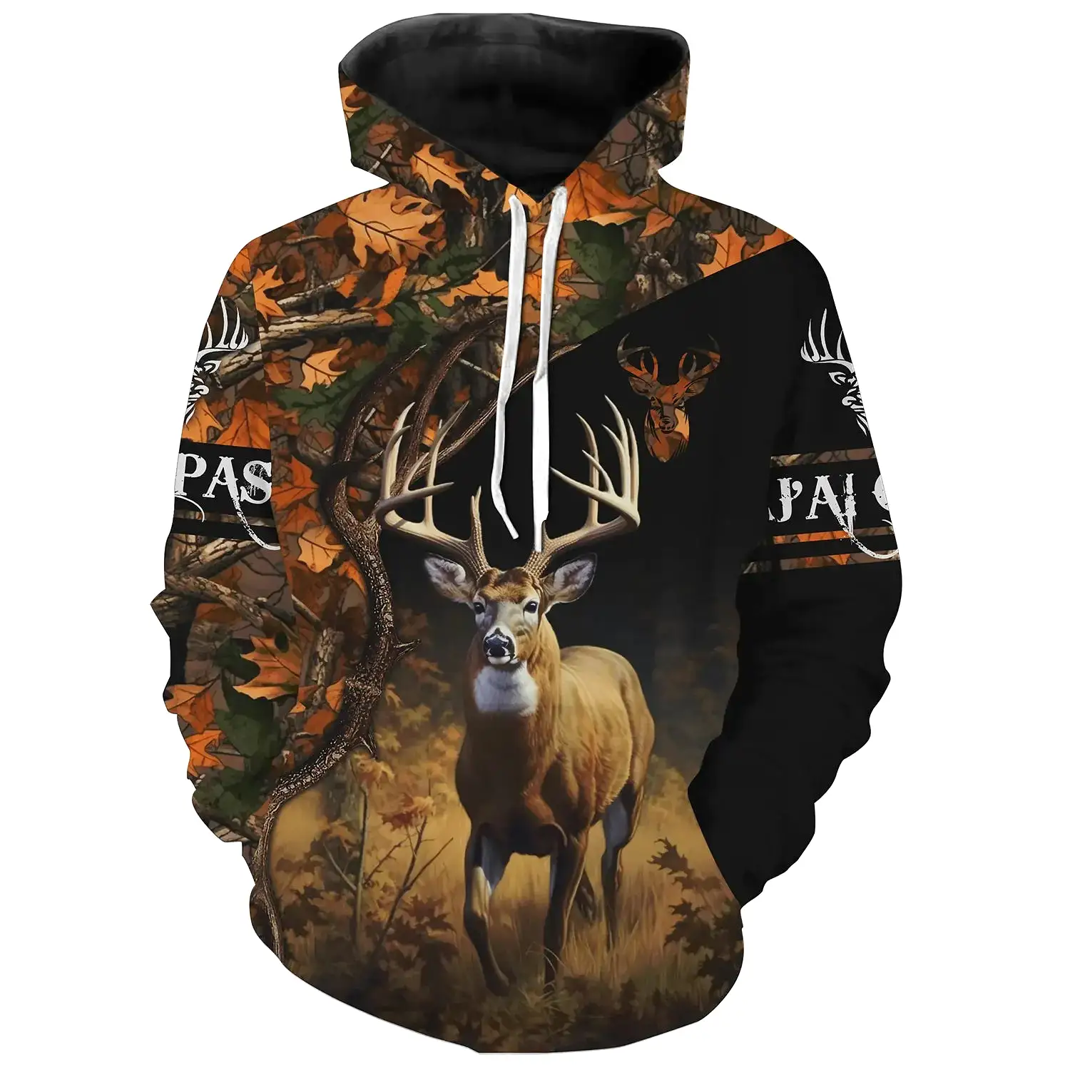 Chasse Au Cerf, Camouflage Chasse, Sweat à Capuche Orange, J'peux Pas, J'ai Chasse - CT07112230