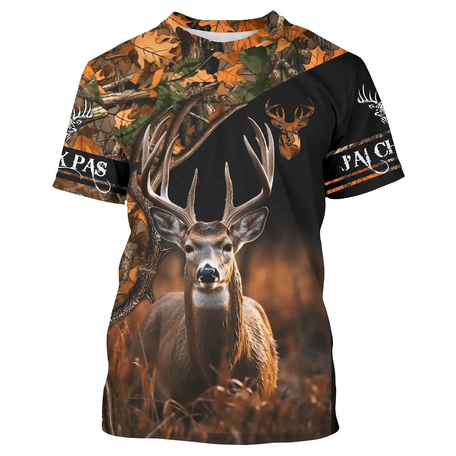 Chasse Au Cerf, Camouflage Orange Fluo Chasse, J'peux Pas, J'ai Chasse - CT07112231