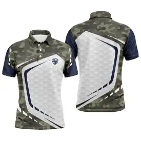 Chiptshirts - Polo De Golf, Cadeau Original Pour Fans De Golf, Polo de Sport Homme et Femme, Motifs Camouflage, Balle de Golf, L