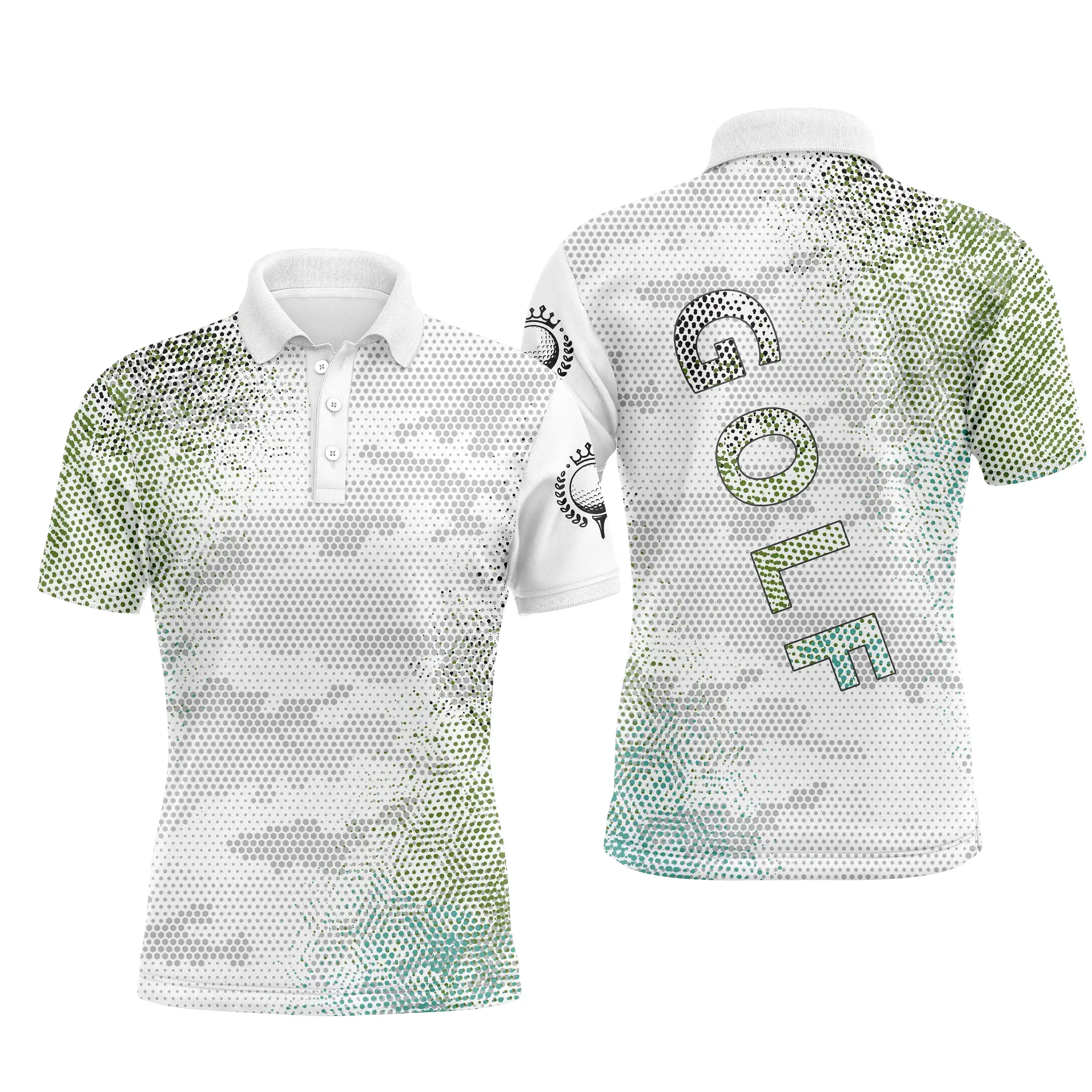 Chiptshirts - Polo De Golf, Cadeau Original Pour Fans De Golf, Polo de Sport Homme et Femme, Motifs Camouflage Noir et Blanc - C