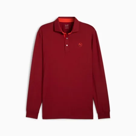 CLOUDSPUN Men's Long Sleeve Mid-Weight Golf Polo | Intense Red-Redmazing | PUMA New Arrivals | PUMA 