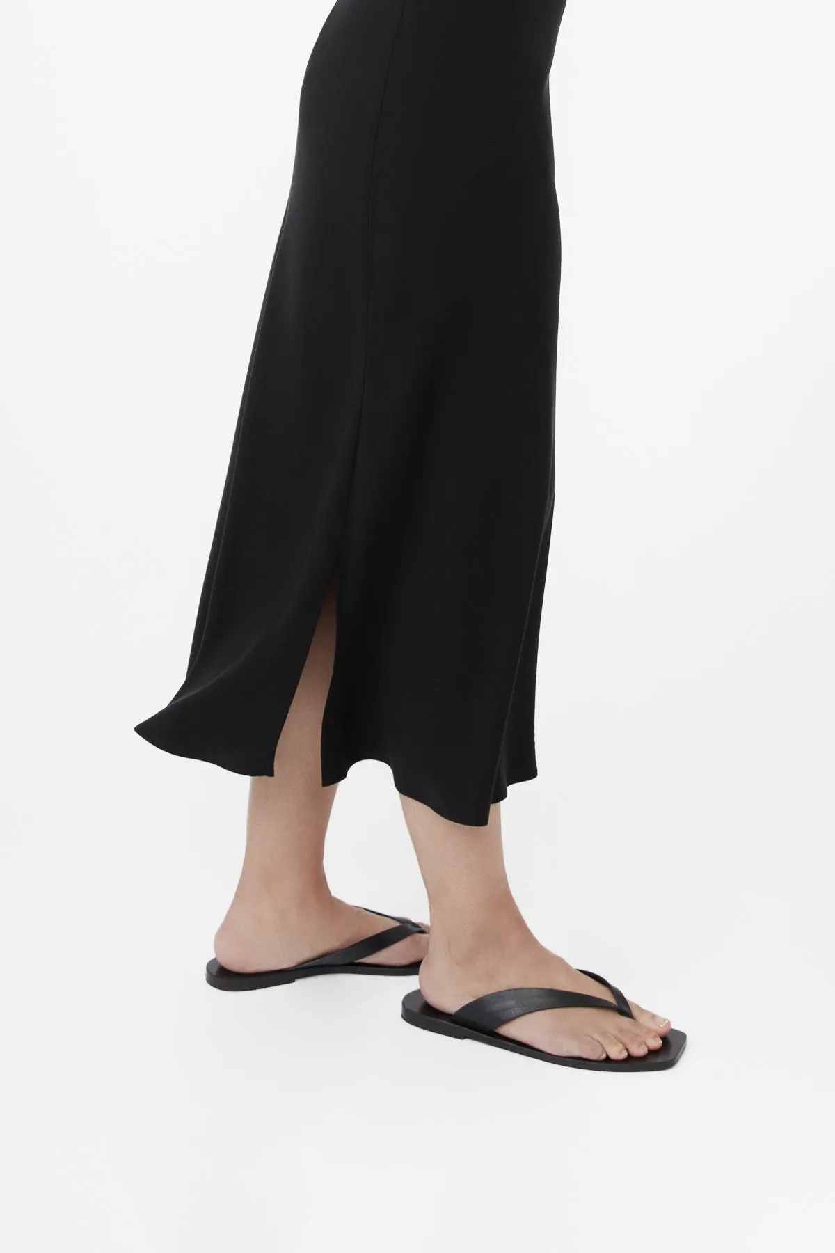 CUPRO BIAS SLIP DRESS | Black