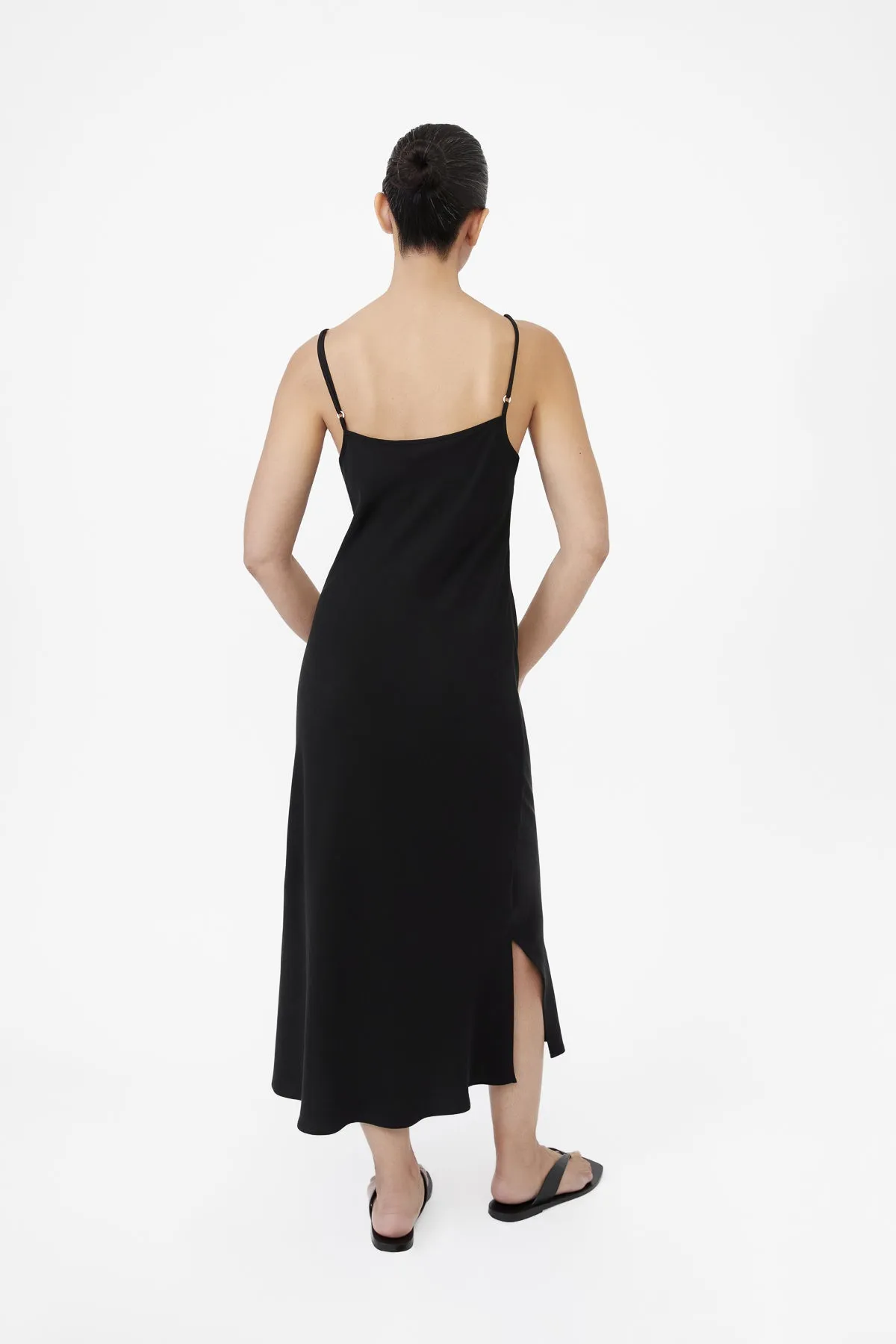 CUPRO BIAS SLIP DRESS | Black