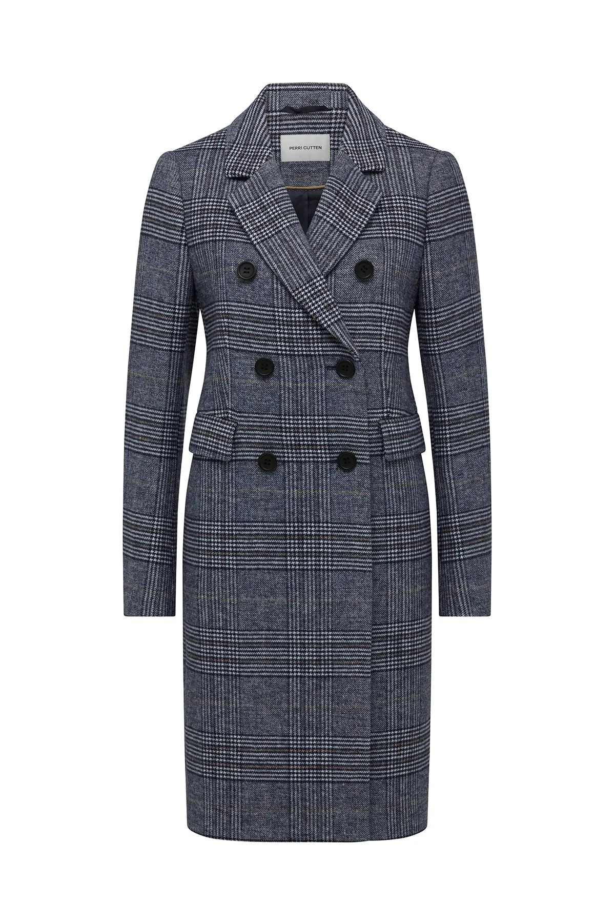 Eleni Check Coat - Blue