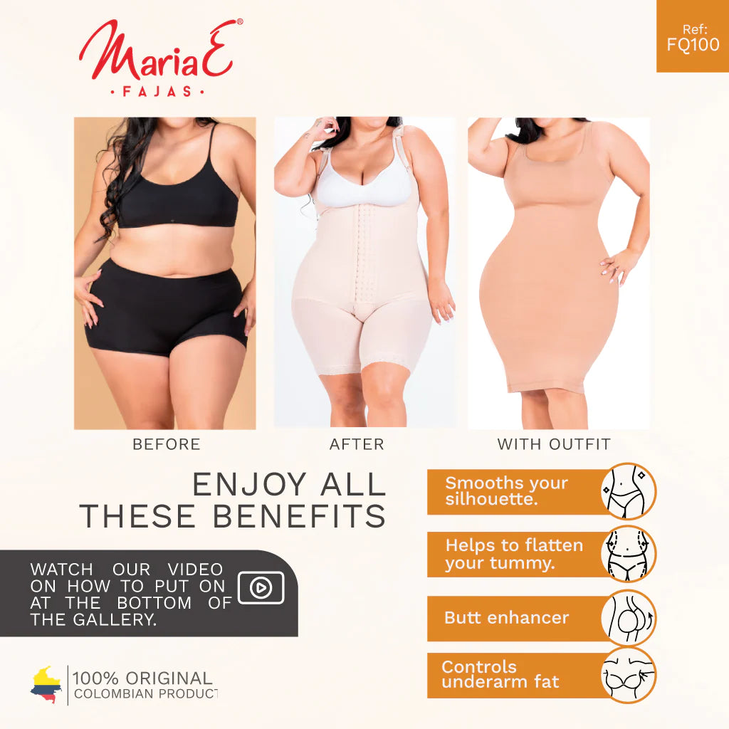 Fajas MariaE FQ100 | Body Shaper después de la cirugía para mujeres | Busto abierto y cierre frontal | Powernet