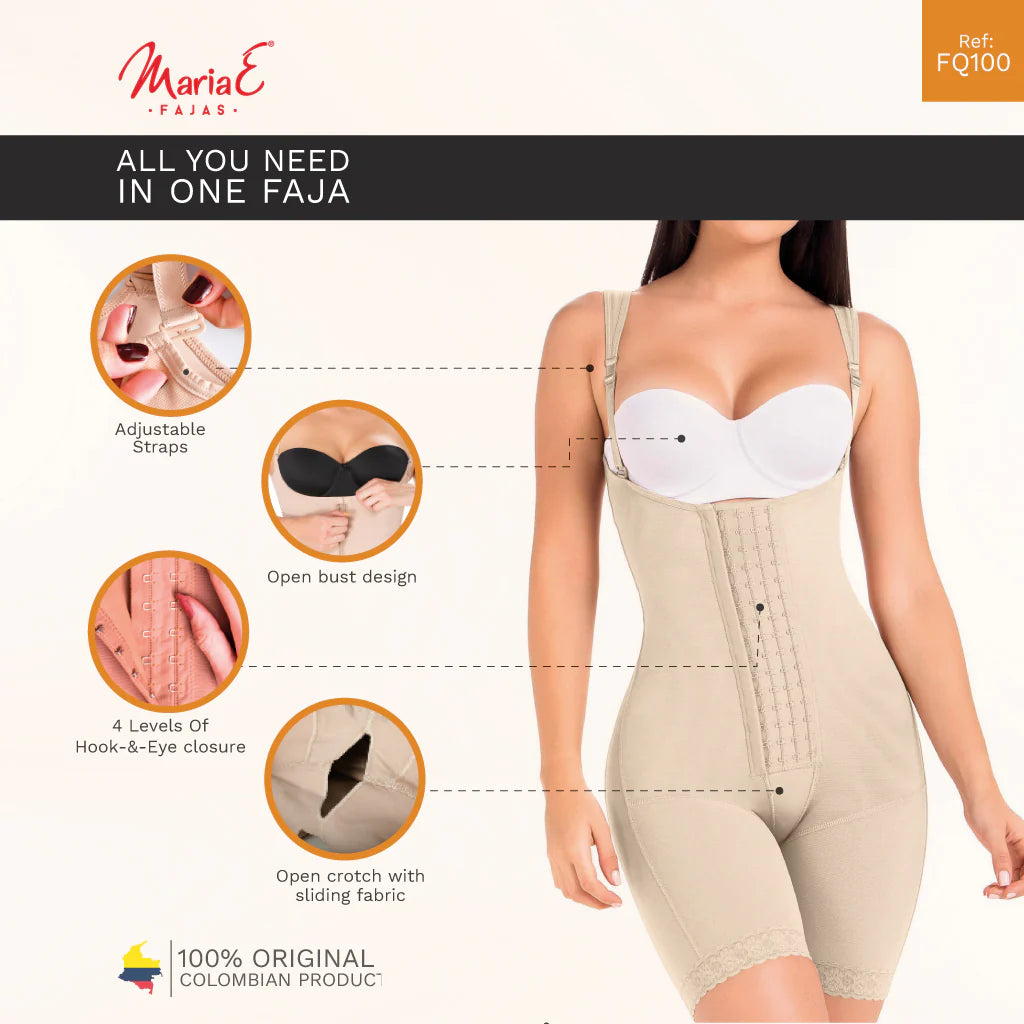 Fajas MariaE FQ100 | Body Shaper después de la cirugía para mujeres | Busto abierto y cierre frontal | Powernet