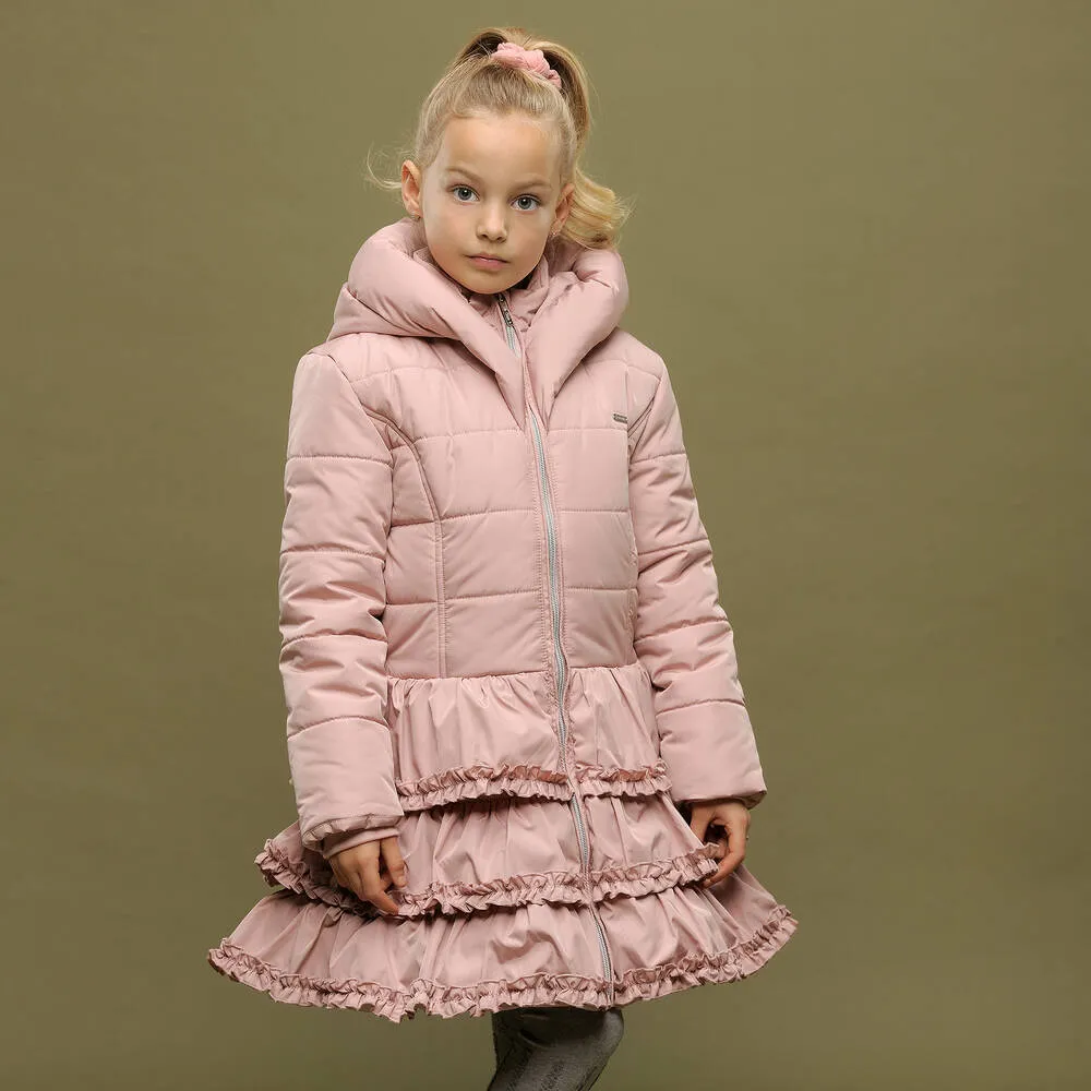 Girls Pink Puffer Coat