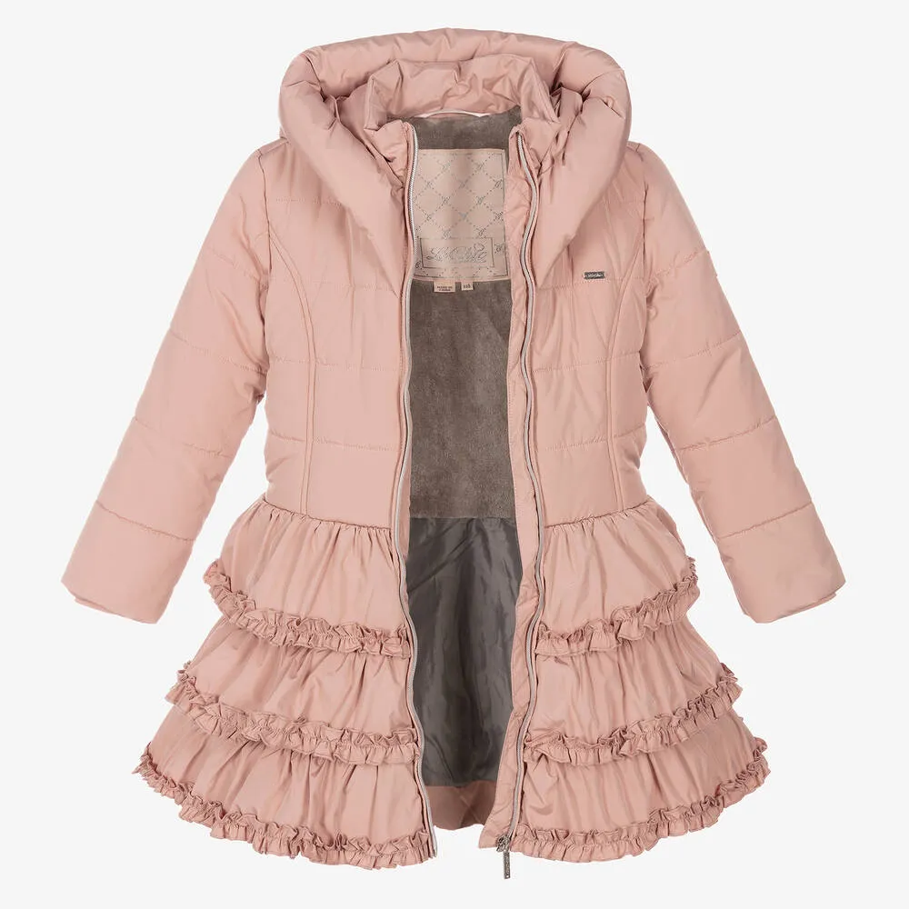 Girls Pink Puffer Coat