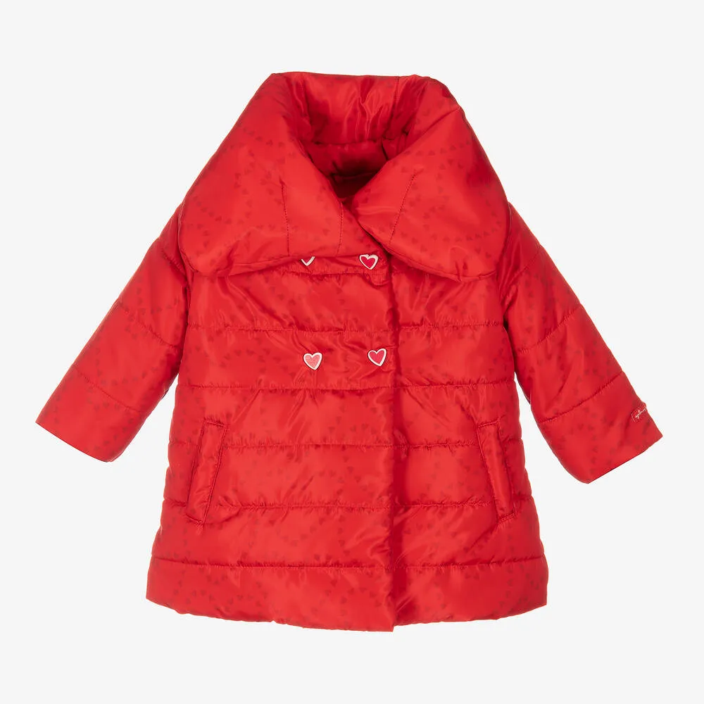 Girls Red Puffer Coat