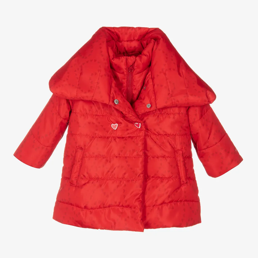 Girls Red Puffer Coat