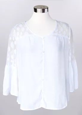 'Keren Hart' Women's Lace Blouse - White