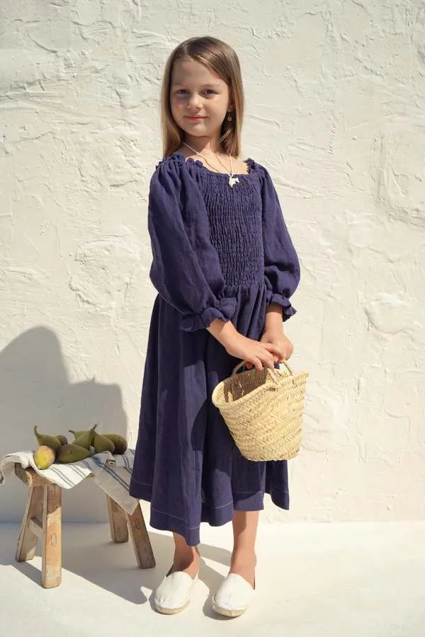 Kids House Of Paloma Hellenica Dress - Marine