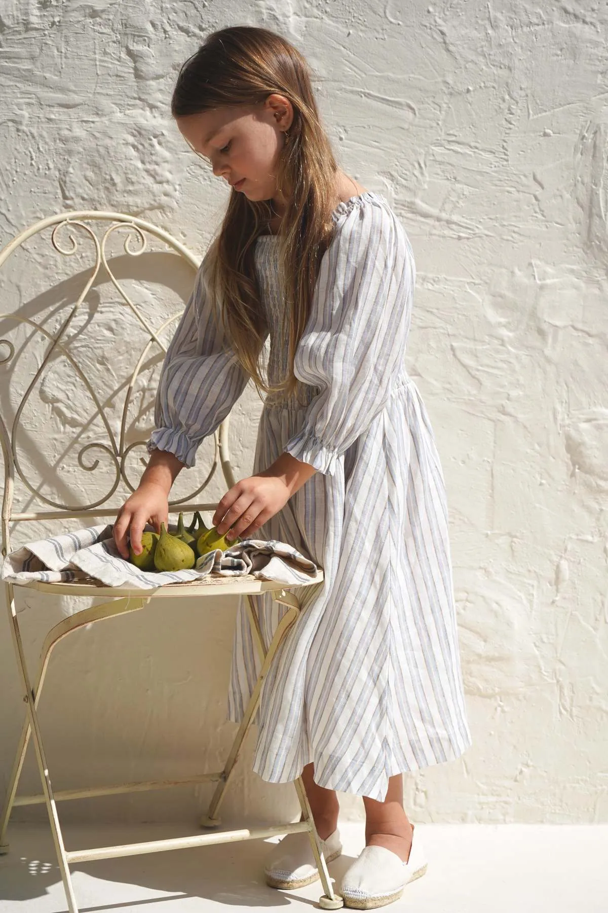 kids House Of Paloma Hellenica Dress - Santorini Linen