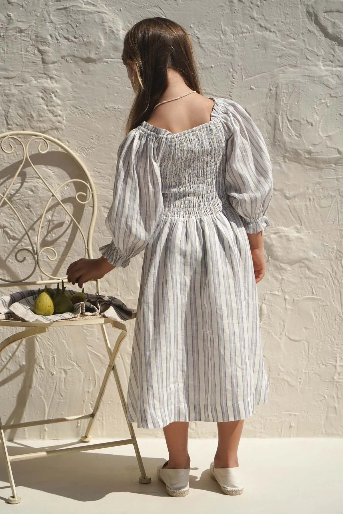 kids House Of Paloma Hellenica Dress - Santorini Linen