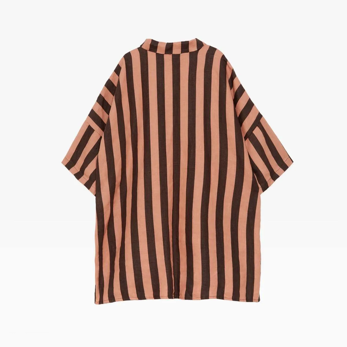 Kids Weekend House Kids Stripe Linen Shirt - Brown/Pink Stripe