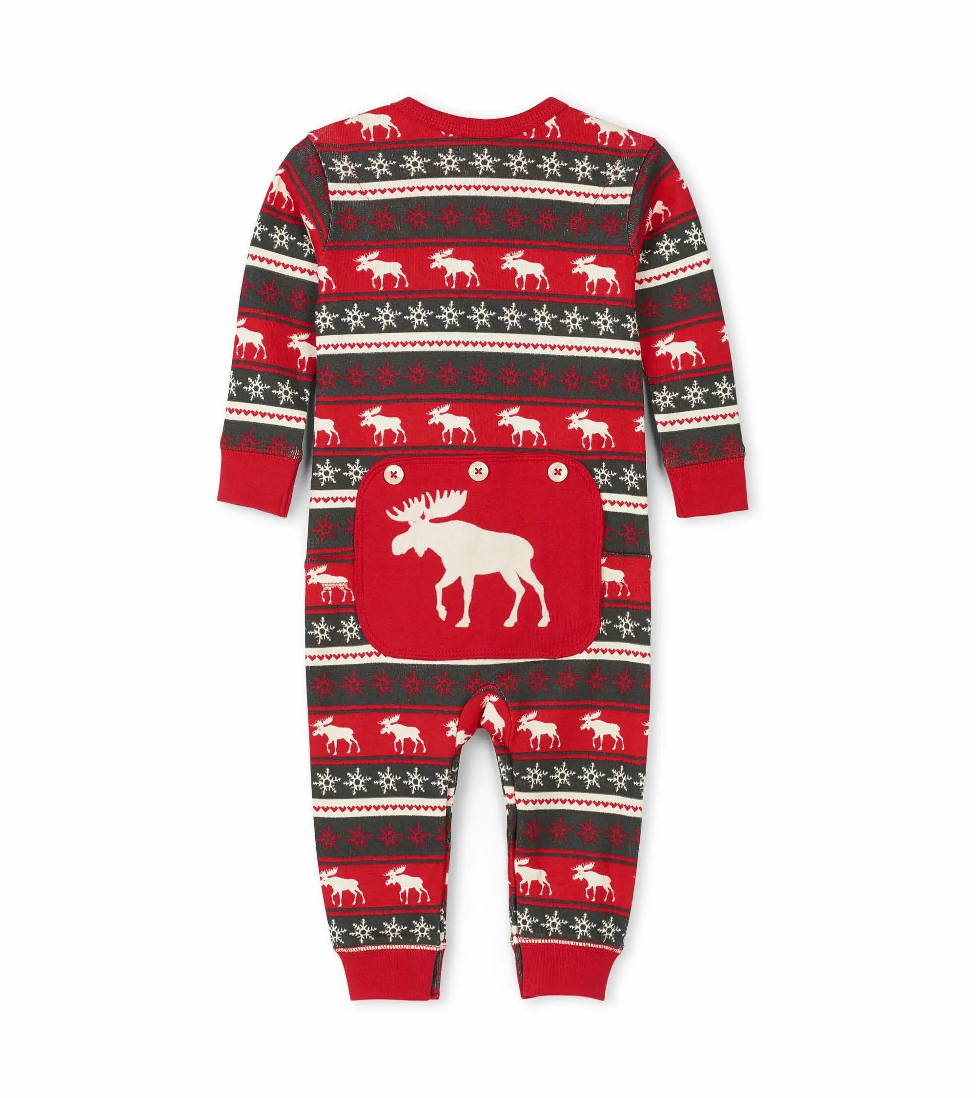 Little Blue House Fair Isle Moose Kids Union Suit