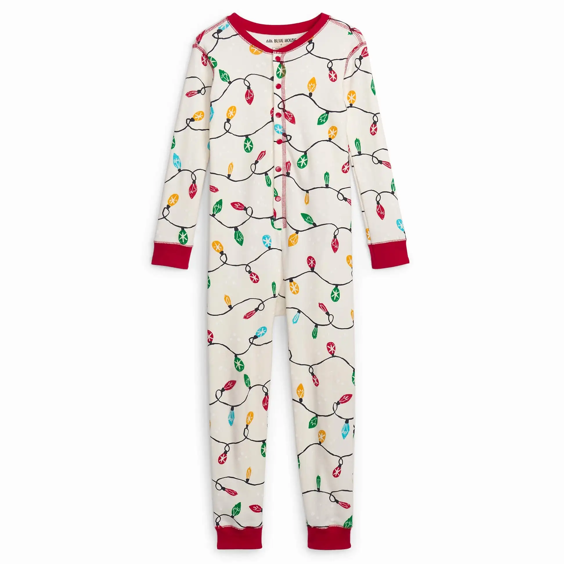 Little Blue House Holiday Lights Kids Union Suit