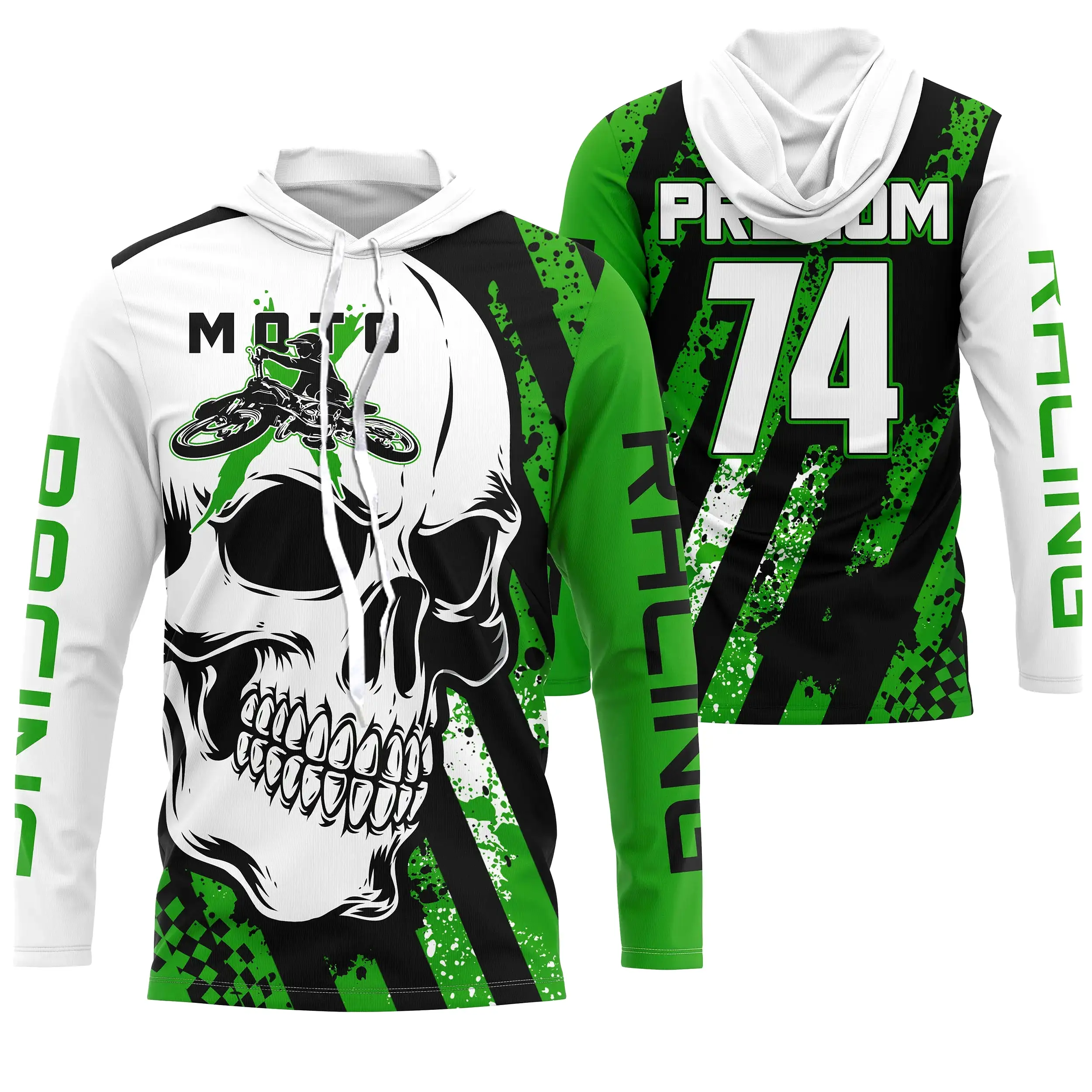 Maillot Cross Anti-UV Numéro Et Nom Personnalisé, Crne MX Vert Camo Dirt Bike, Moto Tout-Terrain - CT17122232