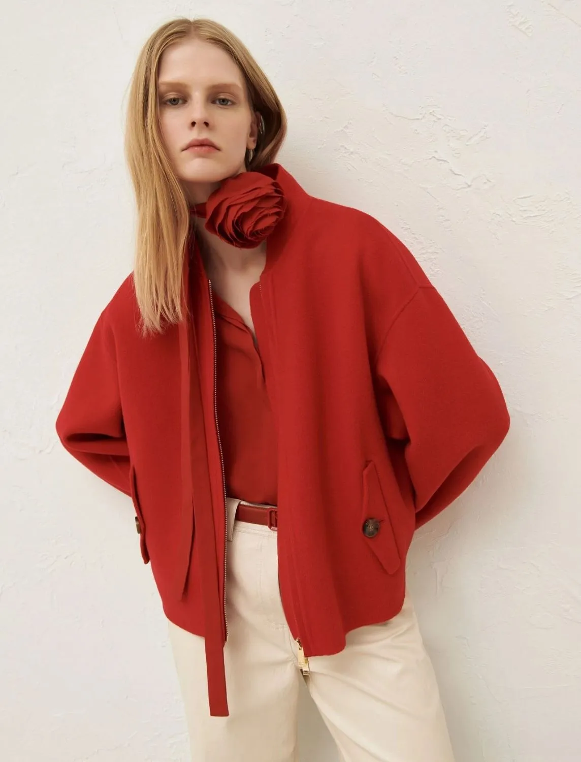 MEDUSA SHORT COAT RED