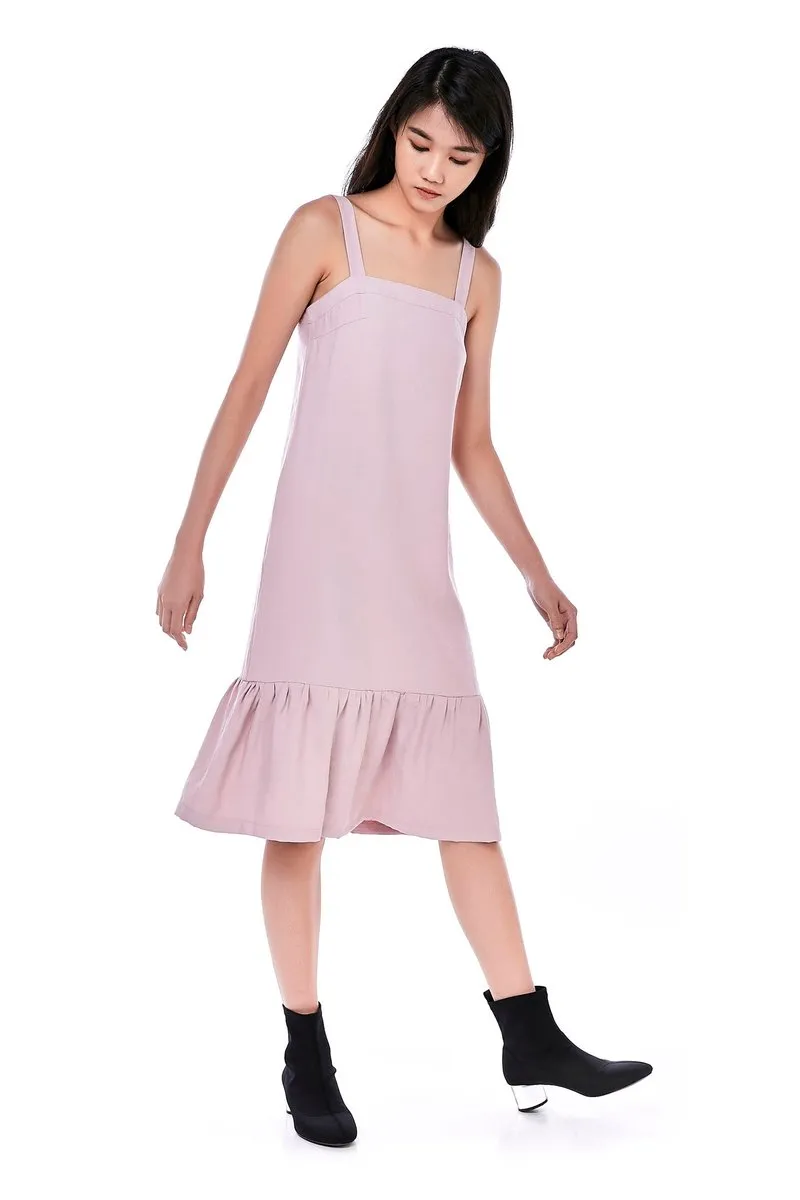 Melcho Ruffle-Hem Midi Dress 