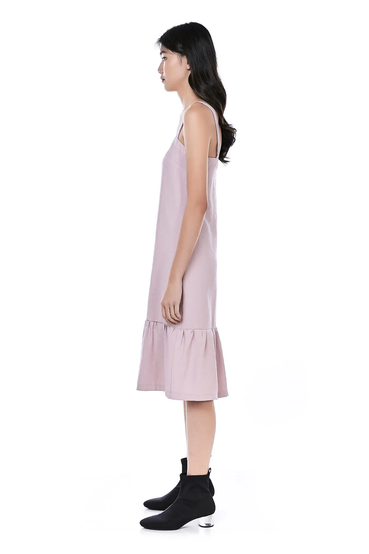 Melcho Ruffle-Hem Midi Dress 