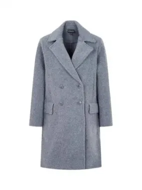 Overseas Station Season Big Chance 8 18 Women s Wide Lapel Double Wool Coat Melange Gray 271828