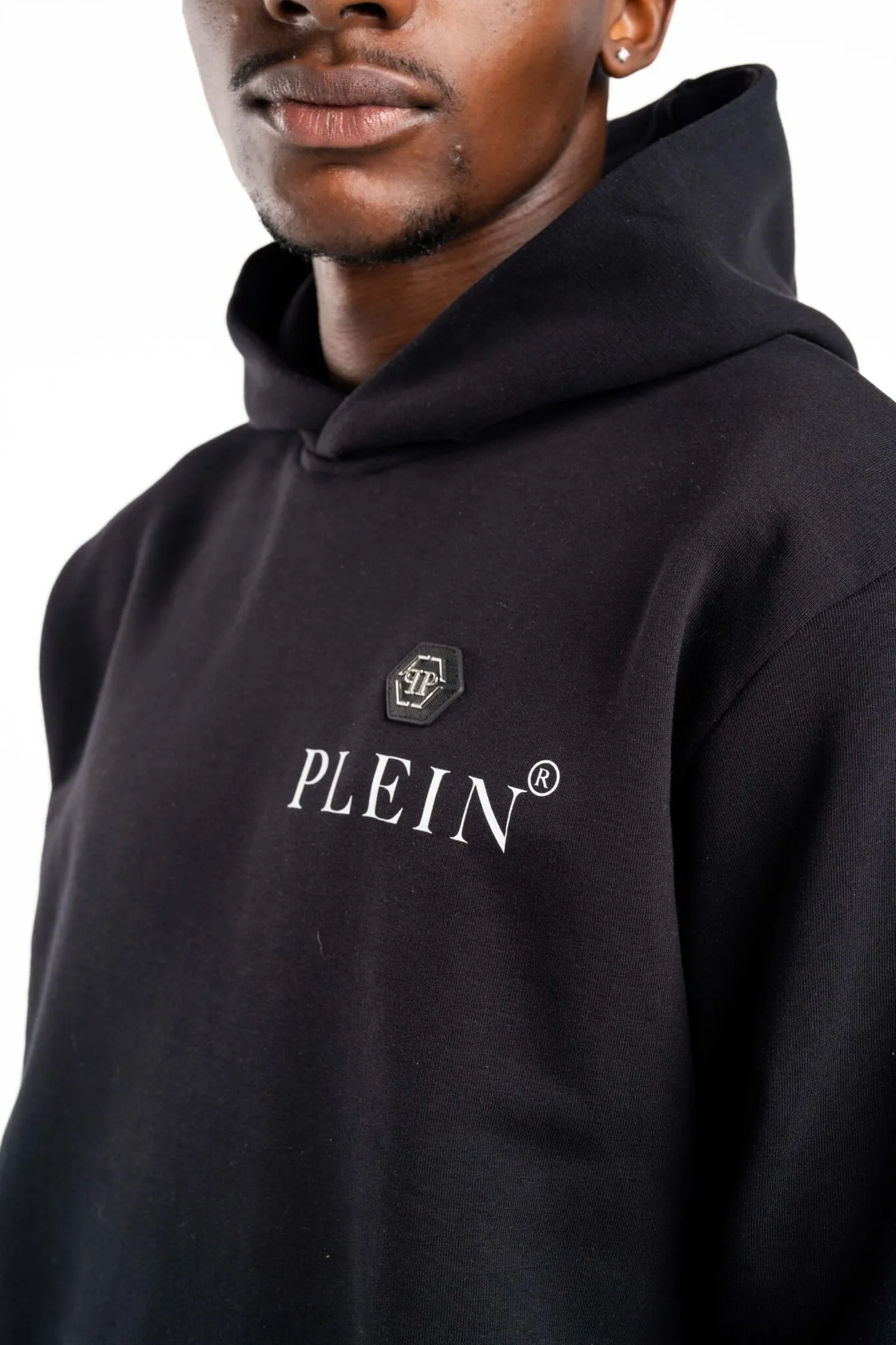 Philipp Plein Men’s Hexagon Hoodie Sweatshirt Black MJB2751 PJY002N 02