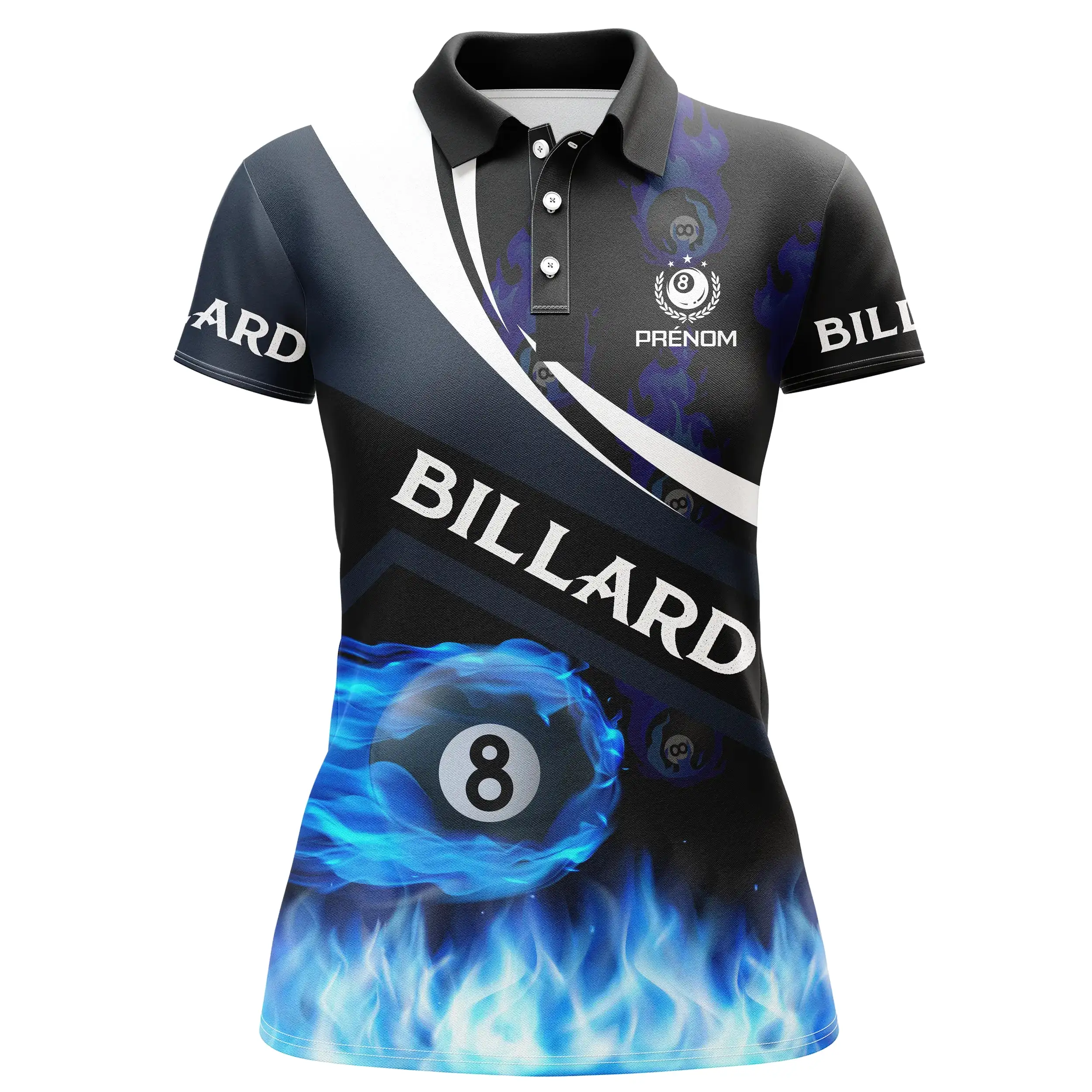 Polo De Billard Professionnel Avec Prénom Personnalisé - CT27062324