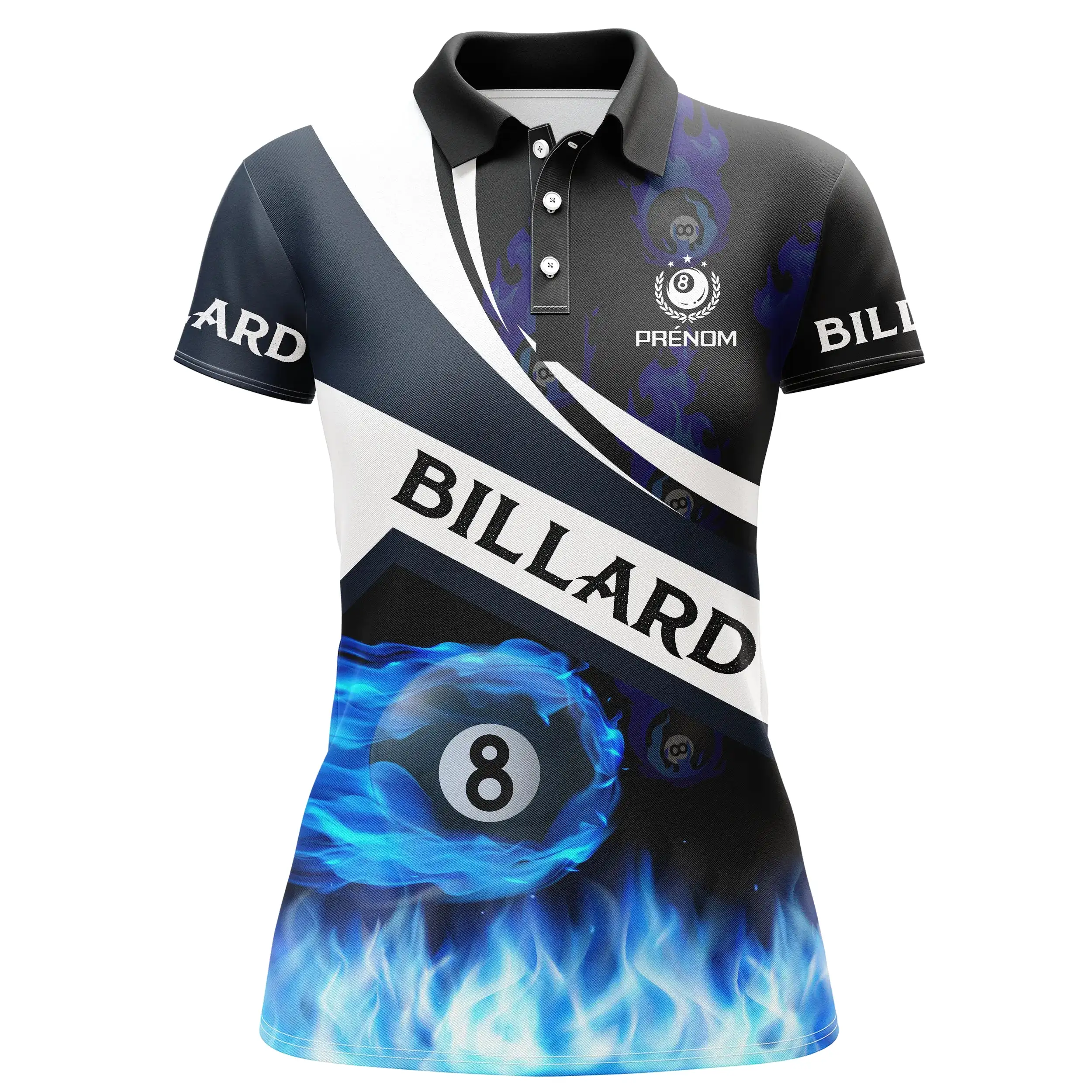 Polo De Billard Professionnel Avec Prénom Personnalisé - CT27062324