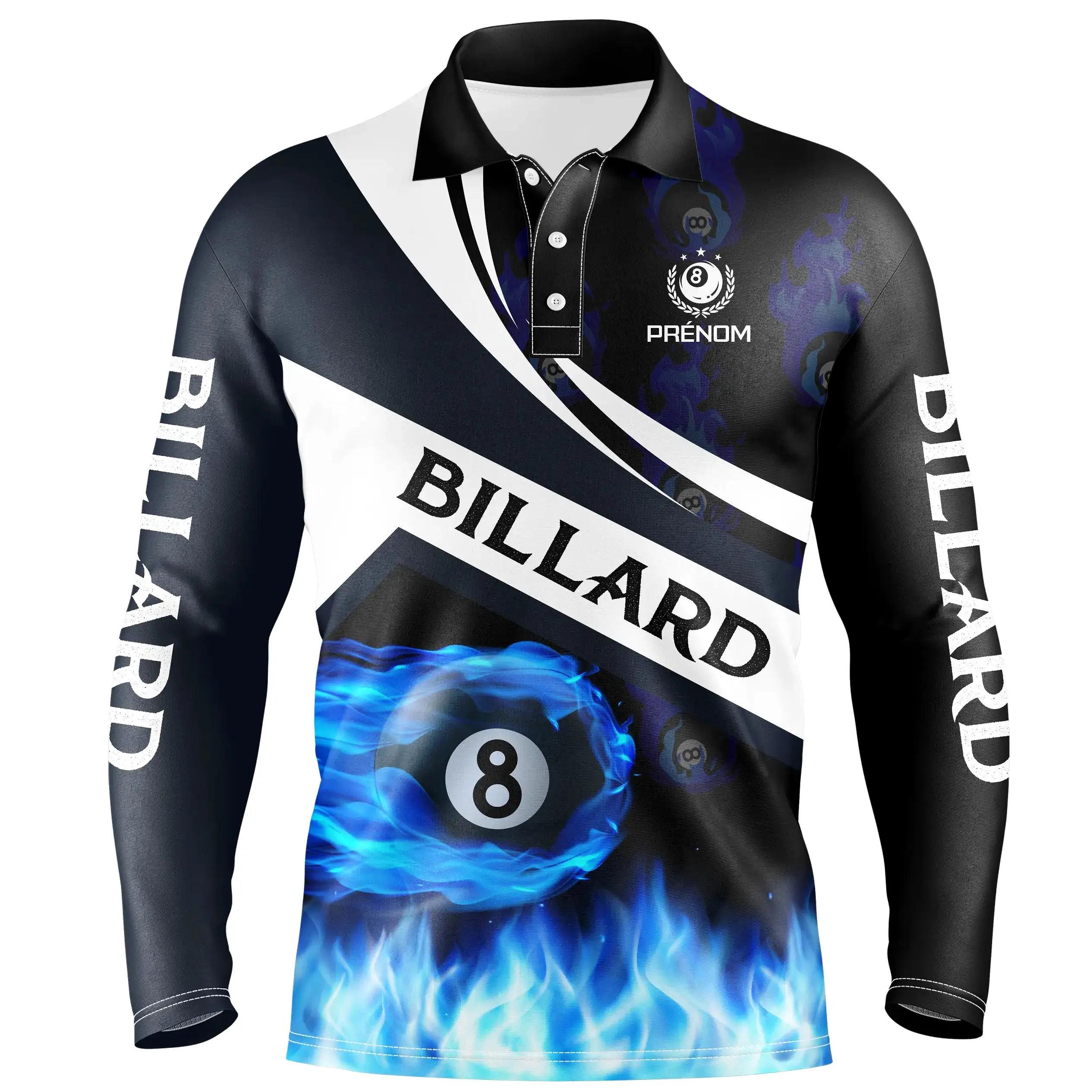 Polo De Billard Professionnel Avec Prénom Personnalisé - CT27062324