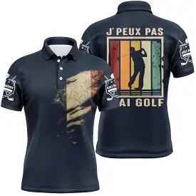 Polo de Golf, Cadeau Original Golfeur, Golf Passion, Drapeau France, J'peux Pas J'ai Golf - CT06022320