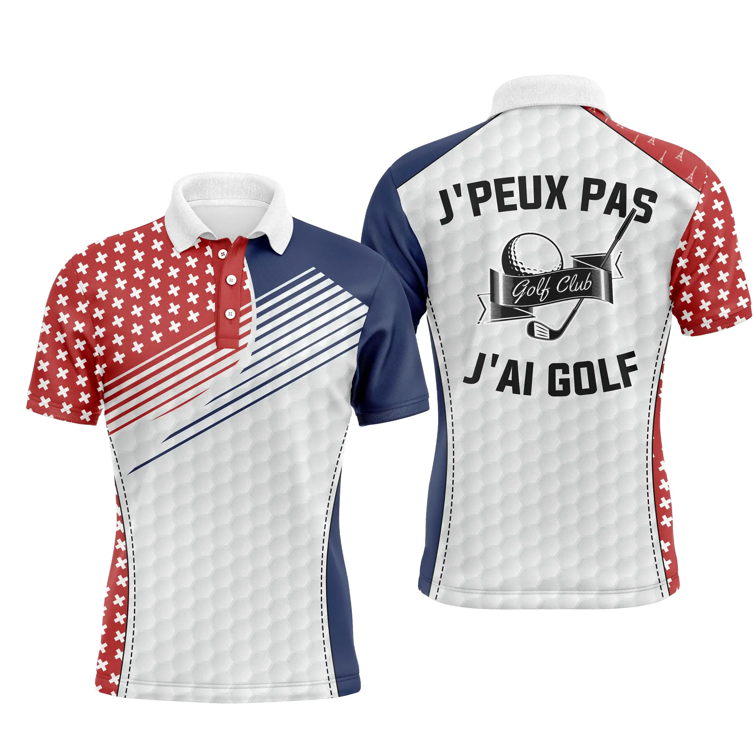 Polo de Golf Homme Femme, Cadeau Original Fan de Golf, Golfeur, Drapeau Suisse - CT06082216