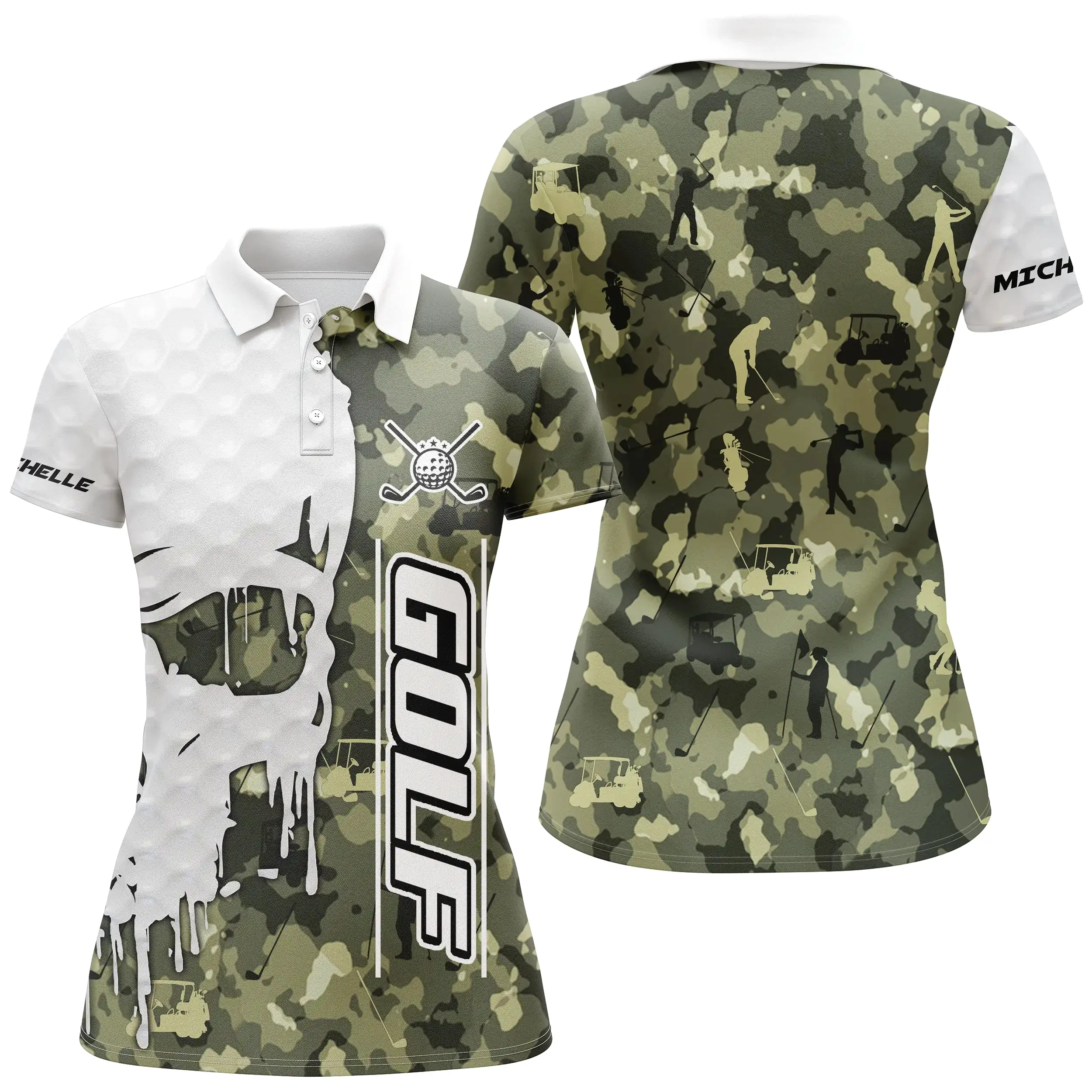 Polo de Golf Homme Femme, Cadeau Personnalisé Fan de Golf, Camouflage Golfeur - CT06072235