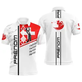 Polo de Golf Personnalisé Homme Femme, Drapeau Suisse - CT31082220