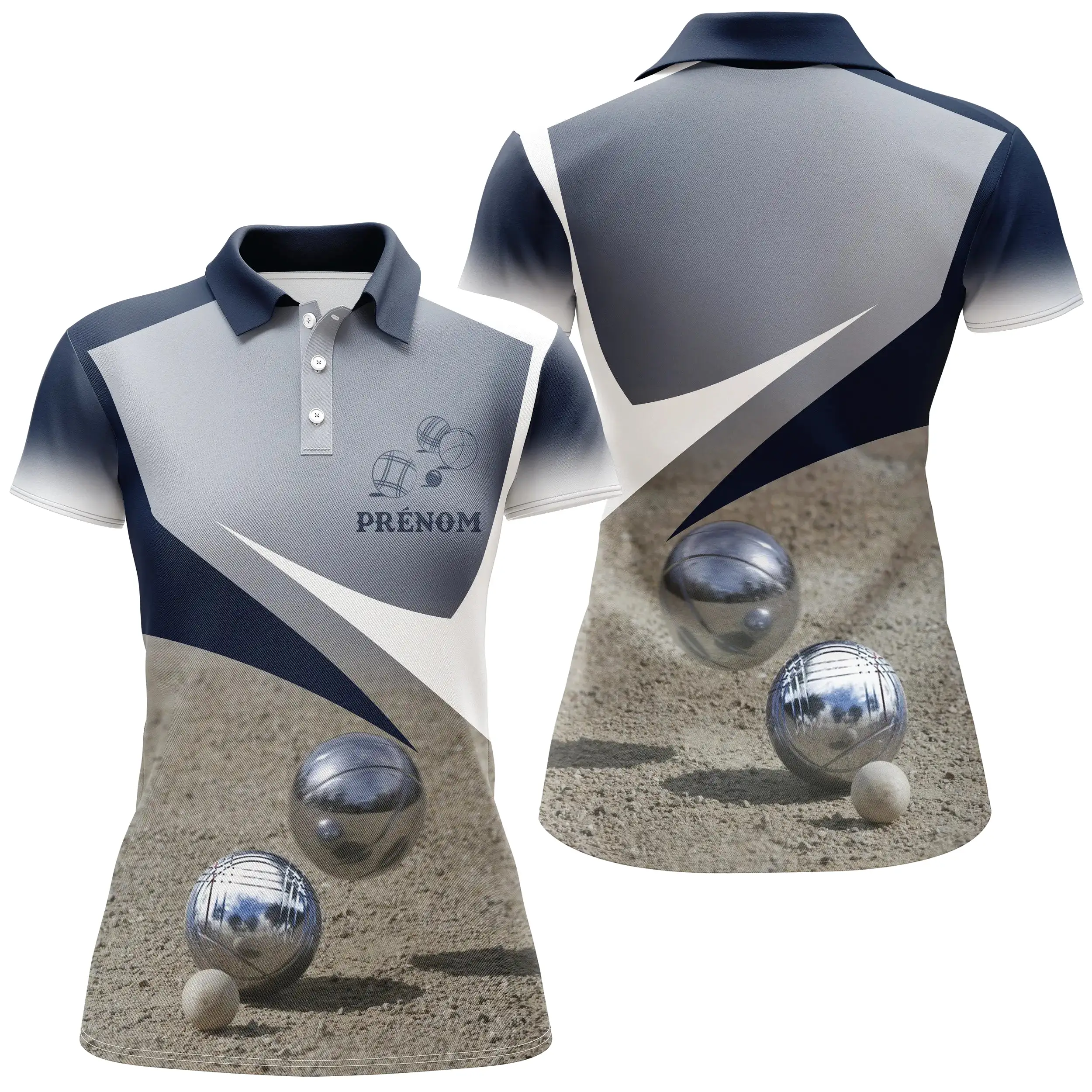 Polo de Pétanque Personnalisé Avec Motif Boules, Confortable Et Durable Pour Homme Et Femme - CT13072337