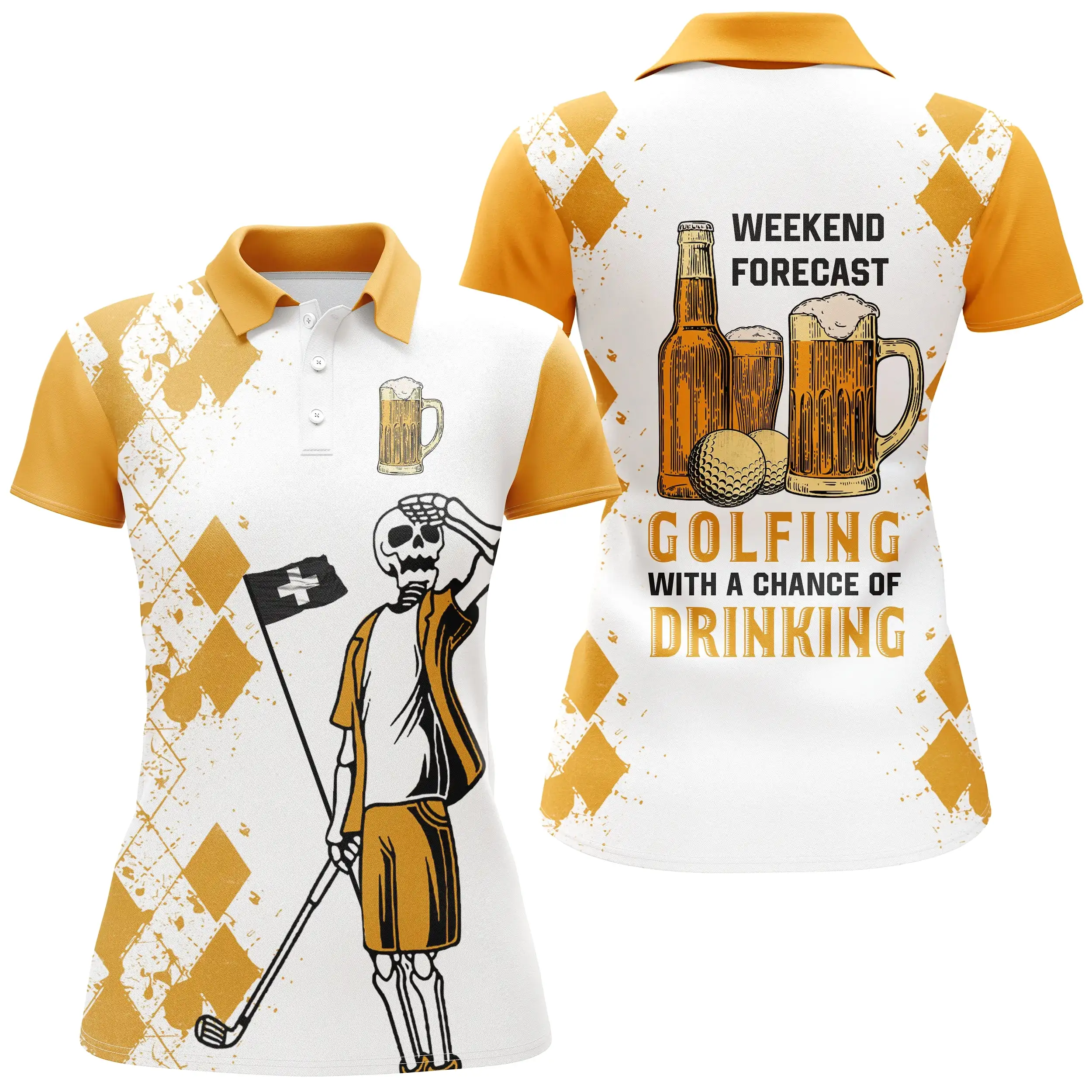 Polo Golf Homme Femme, Cadeau Idéal Golfeur, Golf Avec Biere - CT22072218