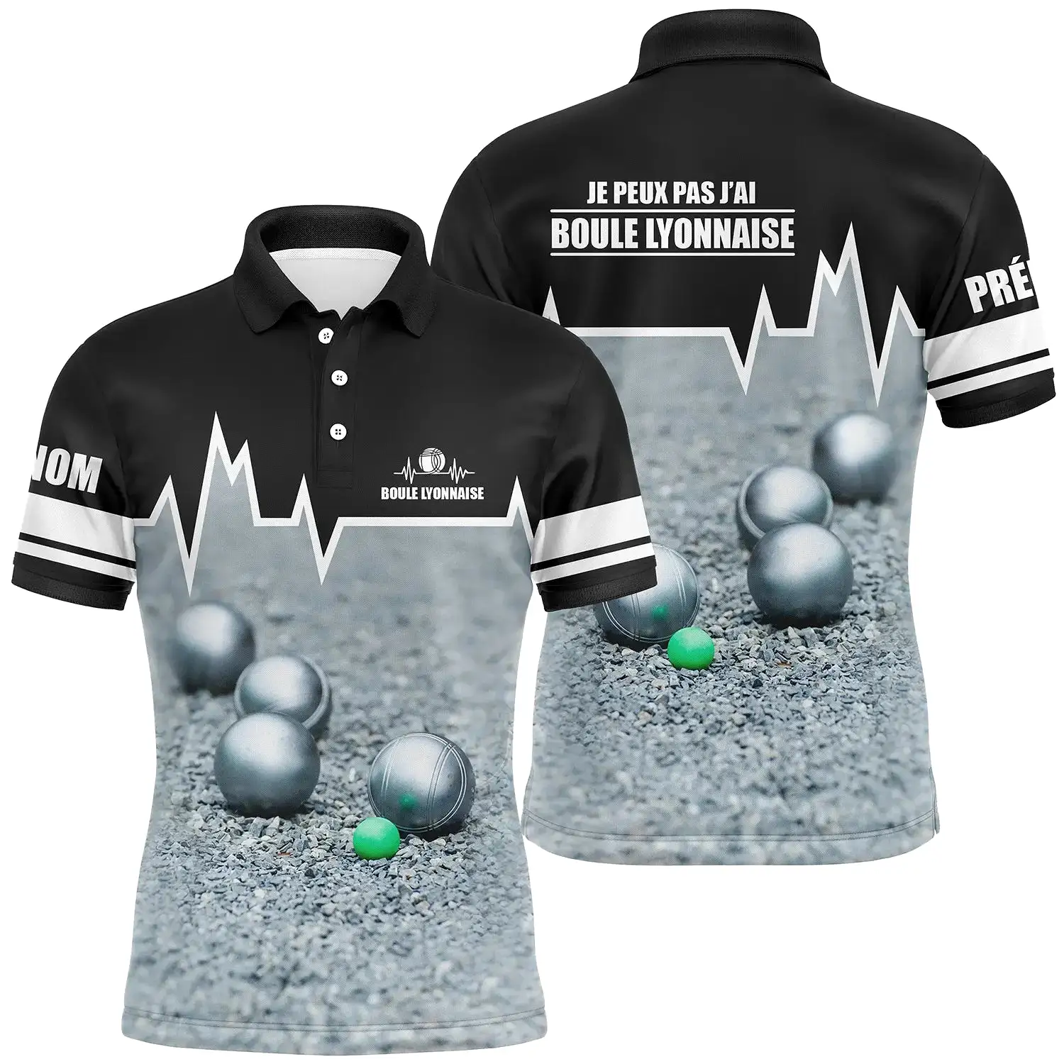 Polo Homme Et Femme Personnalisé, J'peux pas J'ai Boule Lyonnaise, Cadeau Humour Bouliste - CT09012436