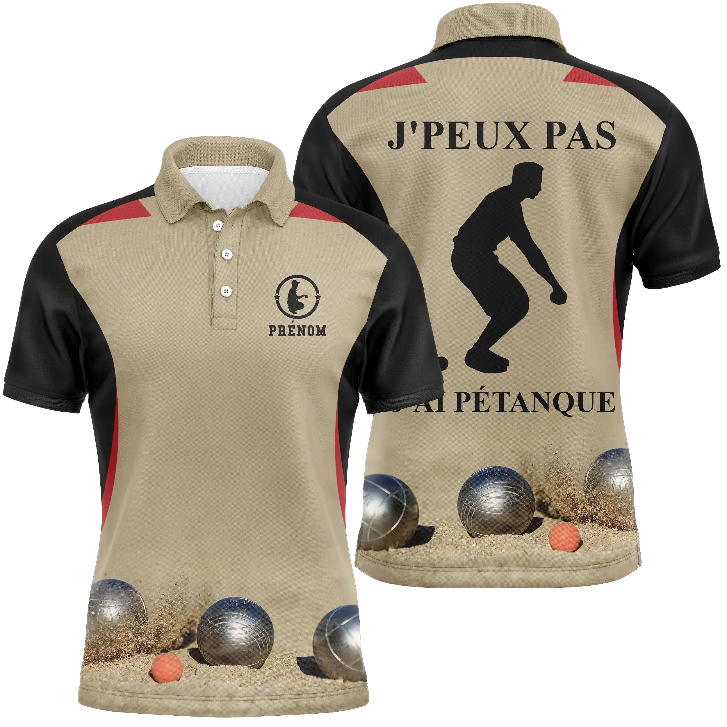 Polo Pétanque, Cadeau Personnalisé Bouliste, J'peux Pas, J'ai Pétanque - CT31112230