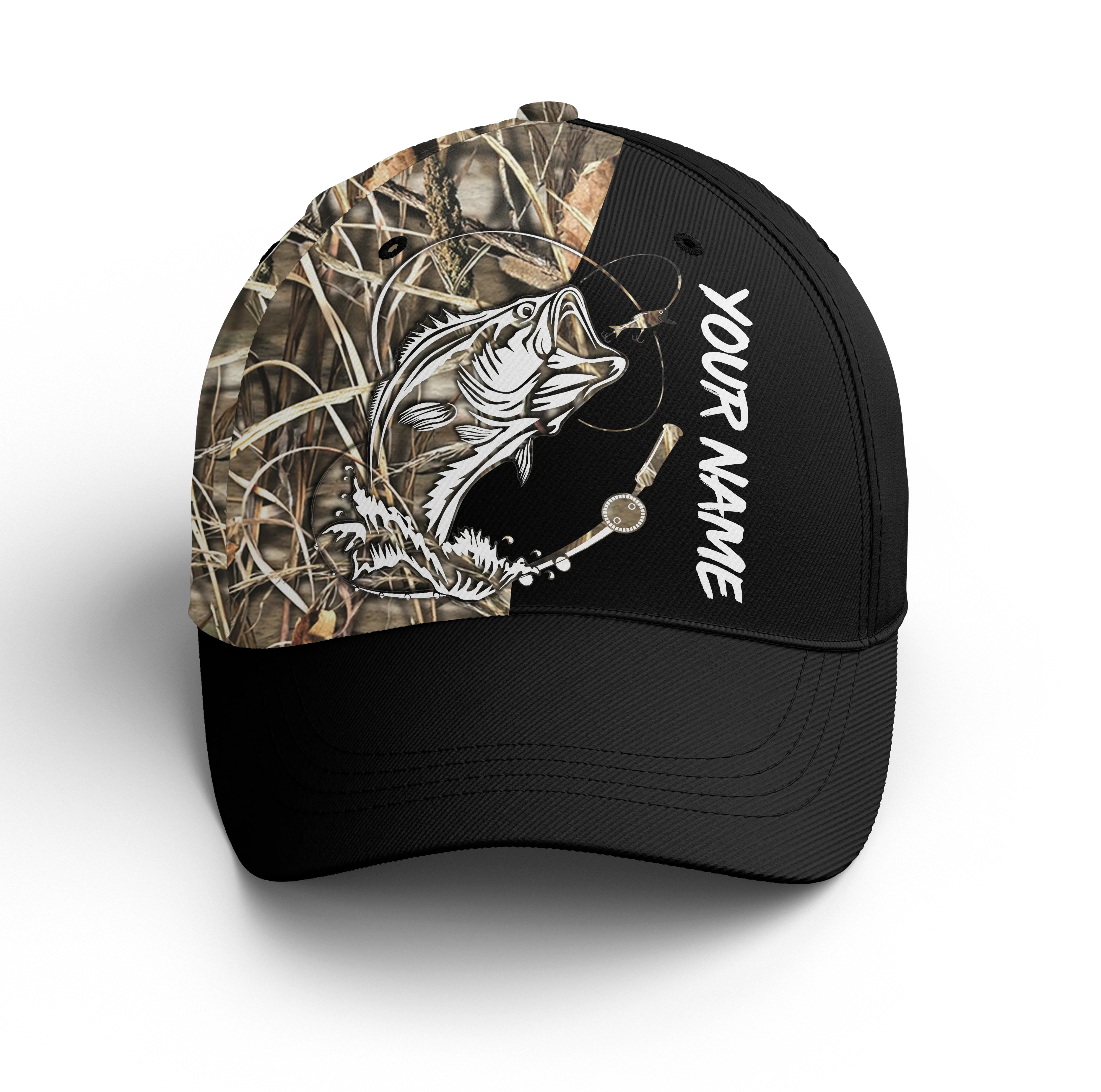 Pêche Du Bar Au Leurre Souple, Casquette Camouflage, Personnaliser - CAPEBA001