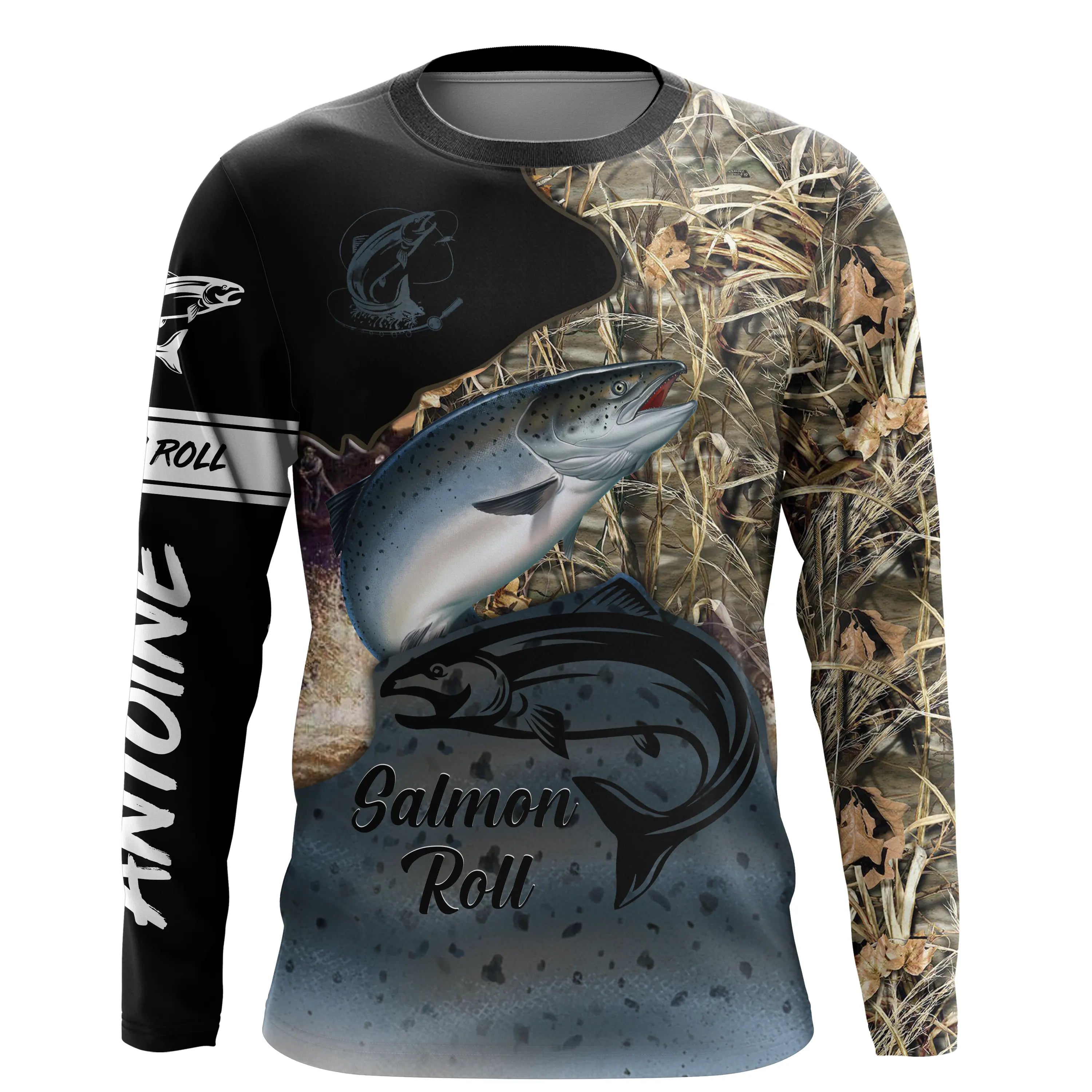 Pêche du Saumon, Cadeau Personnalisé Pêcheur, T-shirt All-Over Anti-UV, Camouflage - CTS30062231