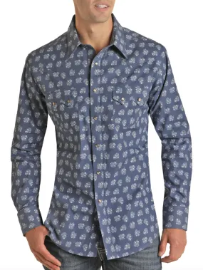 RRMSOSR0PQ - Rock&Roll Denim Slim Floral Print LS Snap Shirt