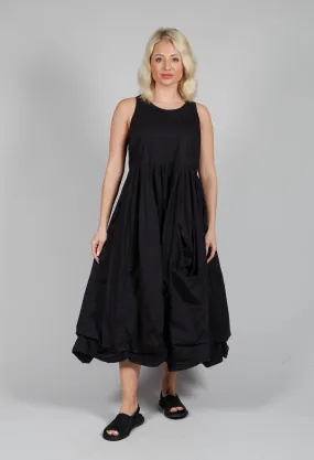 Ruffle Hem Dress in Black